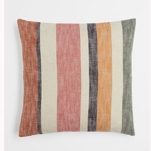 NWT H&M Home organic linen/cotton striped pillow cover